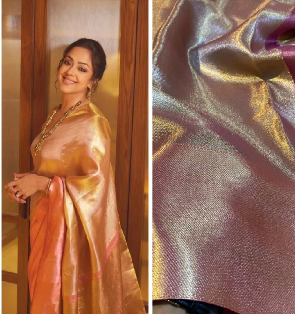 Jyothika-Inspired Semi Kanchivaram Silk Saree with Designer Pallu & Brocade Blouse – HOK0002