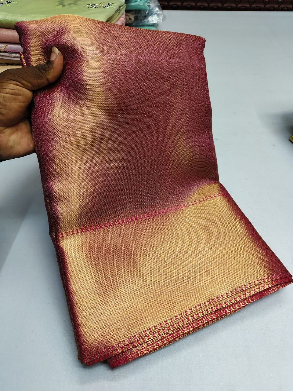 Jyothika-Inspired Semi Kanchivaram Silk Saree with Designer Pallu & Brocade Blouse – HOK0002
